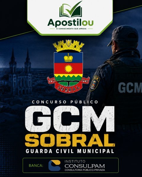 Capa da Apostila Guarda Civil Municipal de Sobral – CE 2026